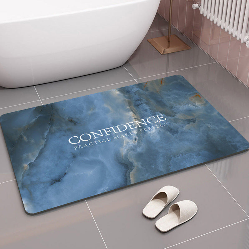 Geometric Patterned Memory Foam Bath Mat for Bathroom