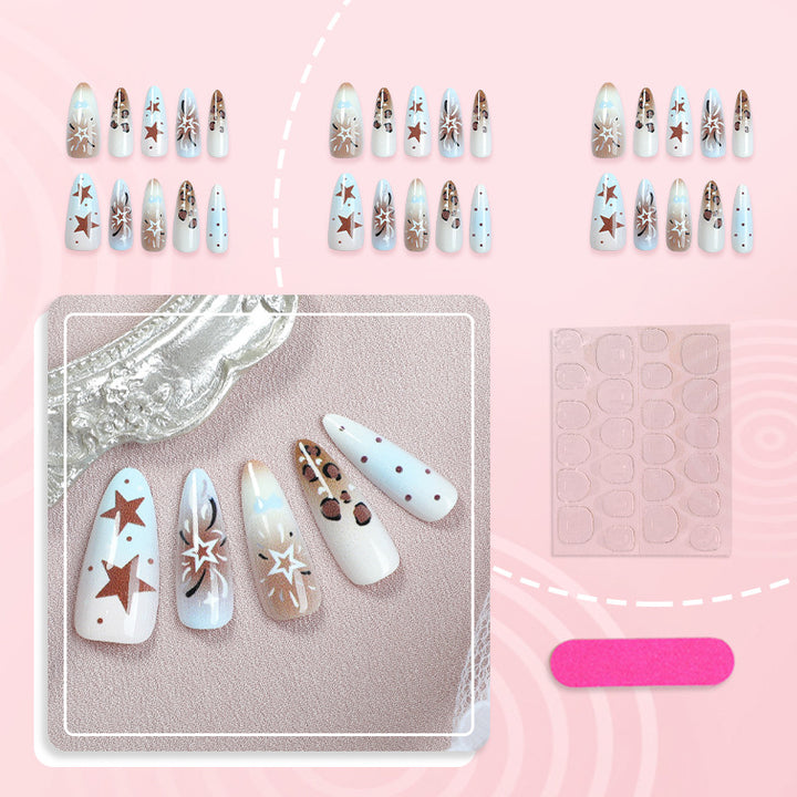 Artistic Stiletto Press-On Nail Design