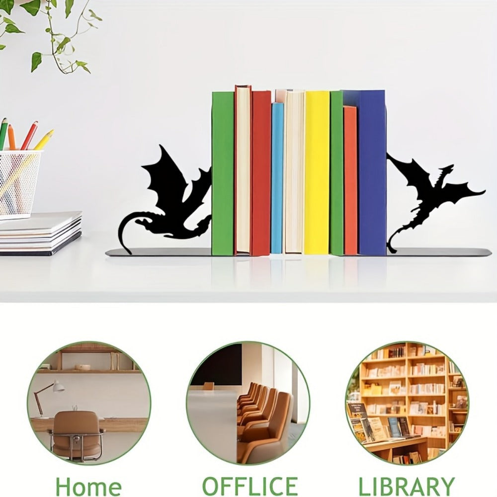 Dragon-Themed Metal Bookends