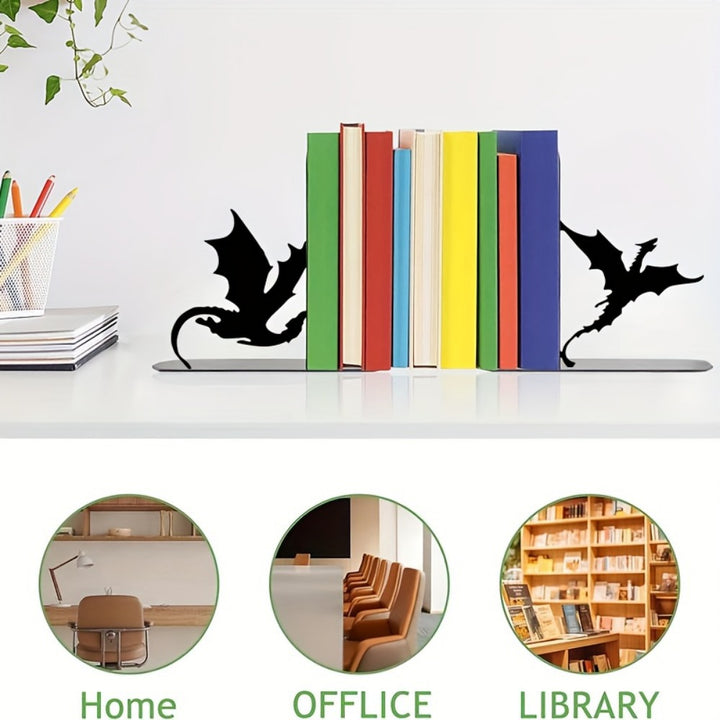 Dragon-Themed Metal Bookends