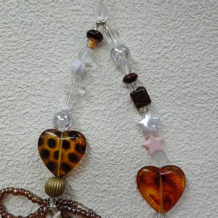 Beaded Heart Charm Necklace Kalsten