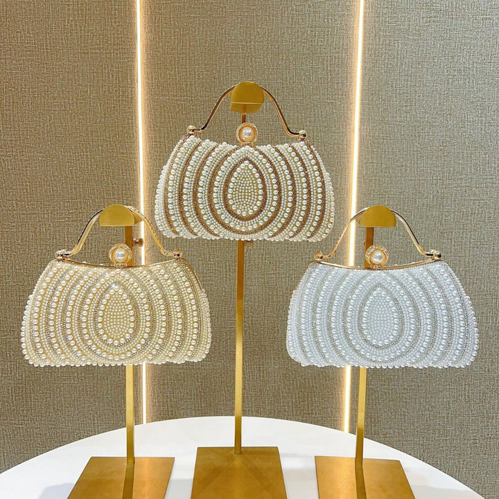 Luxurious Pearl-Decorated Evening Handbag