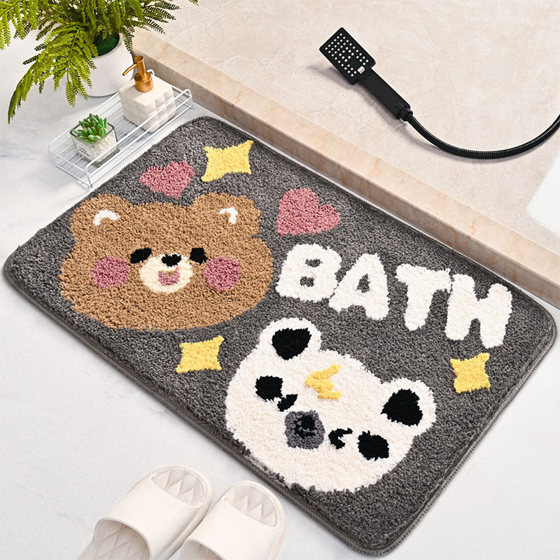 Cartoon Bear Design Bath Mat Kalsten