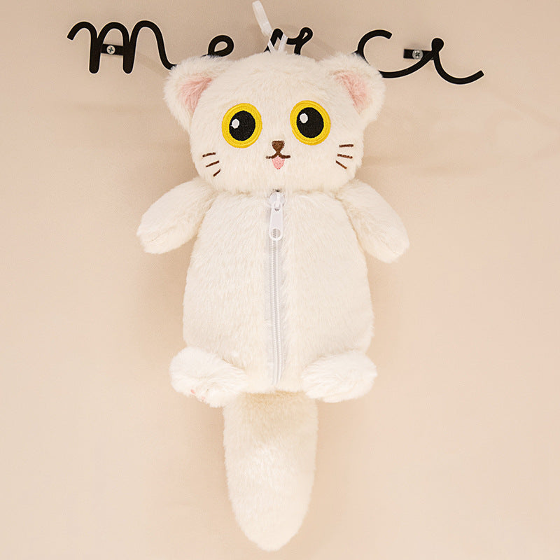 Cozy plush floor seat pouf in cat shape with shape-retaining filling