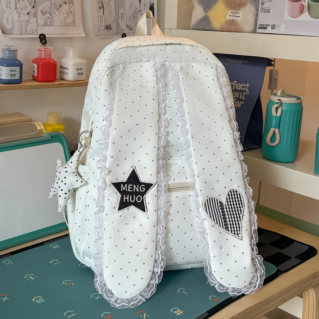 Cute Bunny-Ear Design Embellished Backpack Kalsten