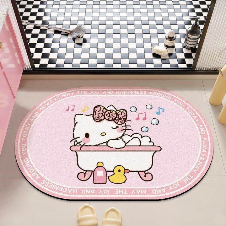 Playful Cartoon Character Bath Rug Decor