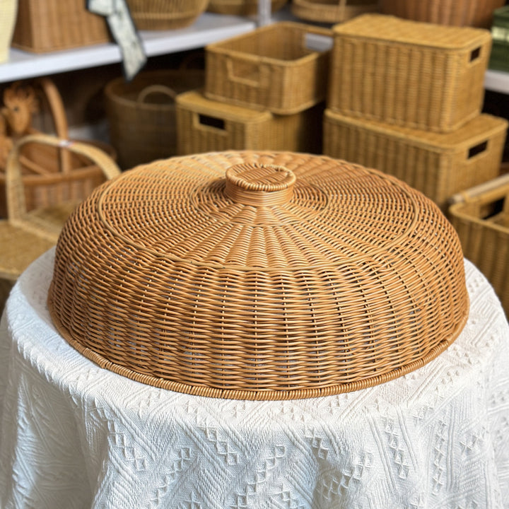 Handcrafted Round Woven Lidded Storage Basket Kalsten