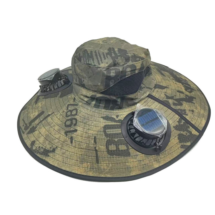 Sunscreen hat with dual USB fans, breathable mesh and adjustable chin strap Kalsten