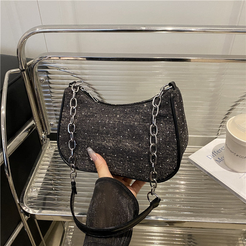 Stylish Chain-Handled Hobo Bag Kalsten