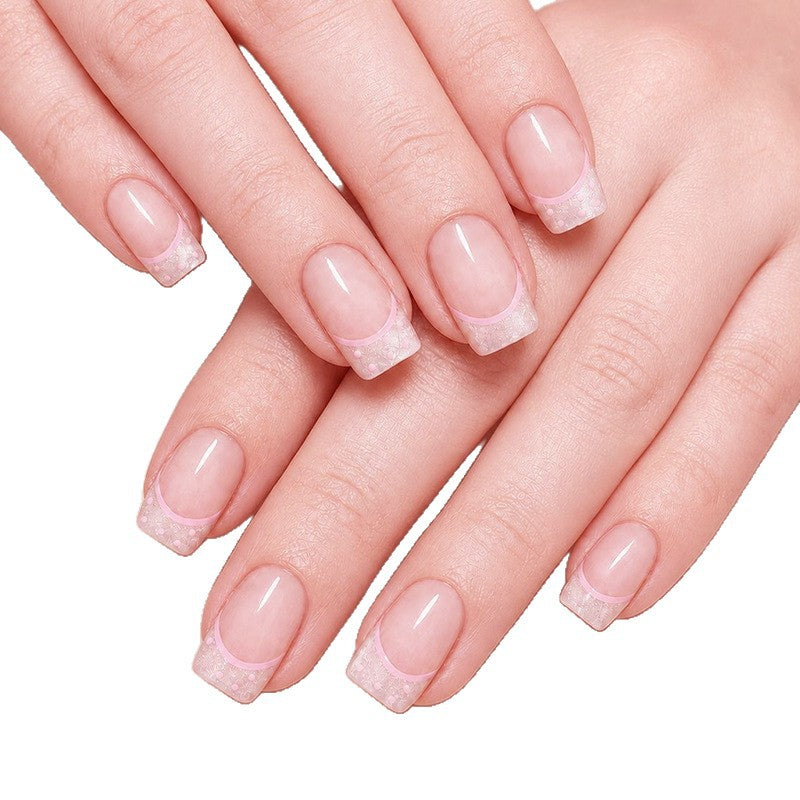 Elegant French Tip Acrylic Nail Set Kalsten