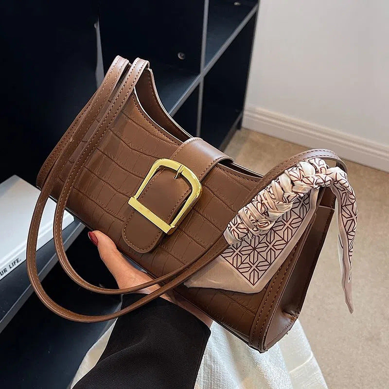 Crocodile-Embossed Mini Crossbody Handbag Kalsten