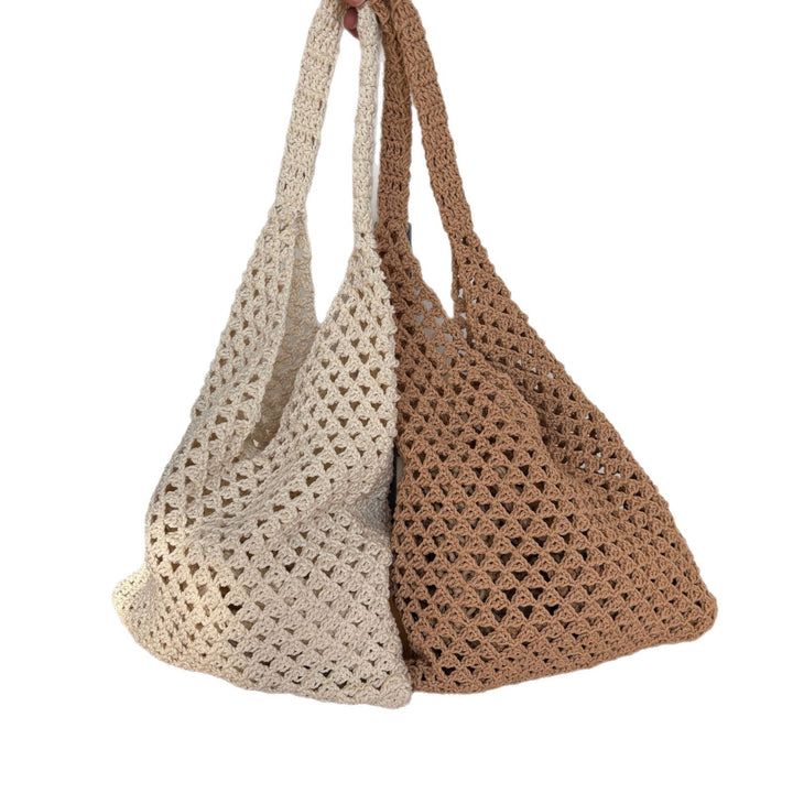 Hand-knotted net tote bag with comfortable double handles Kalsten