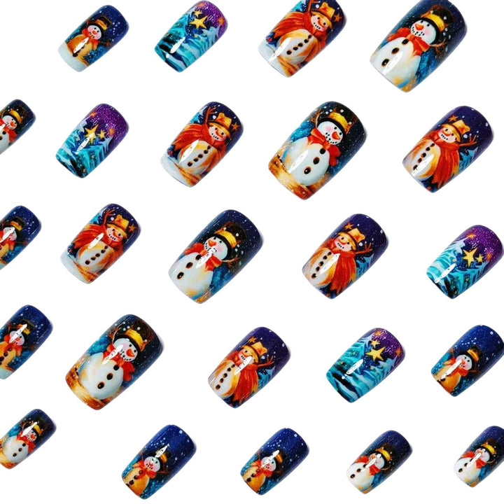 Holiday Themed Snowman Nail Art Kalsten