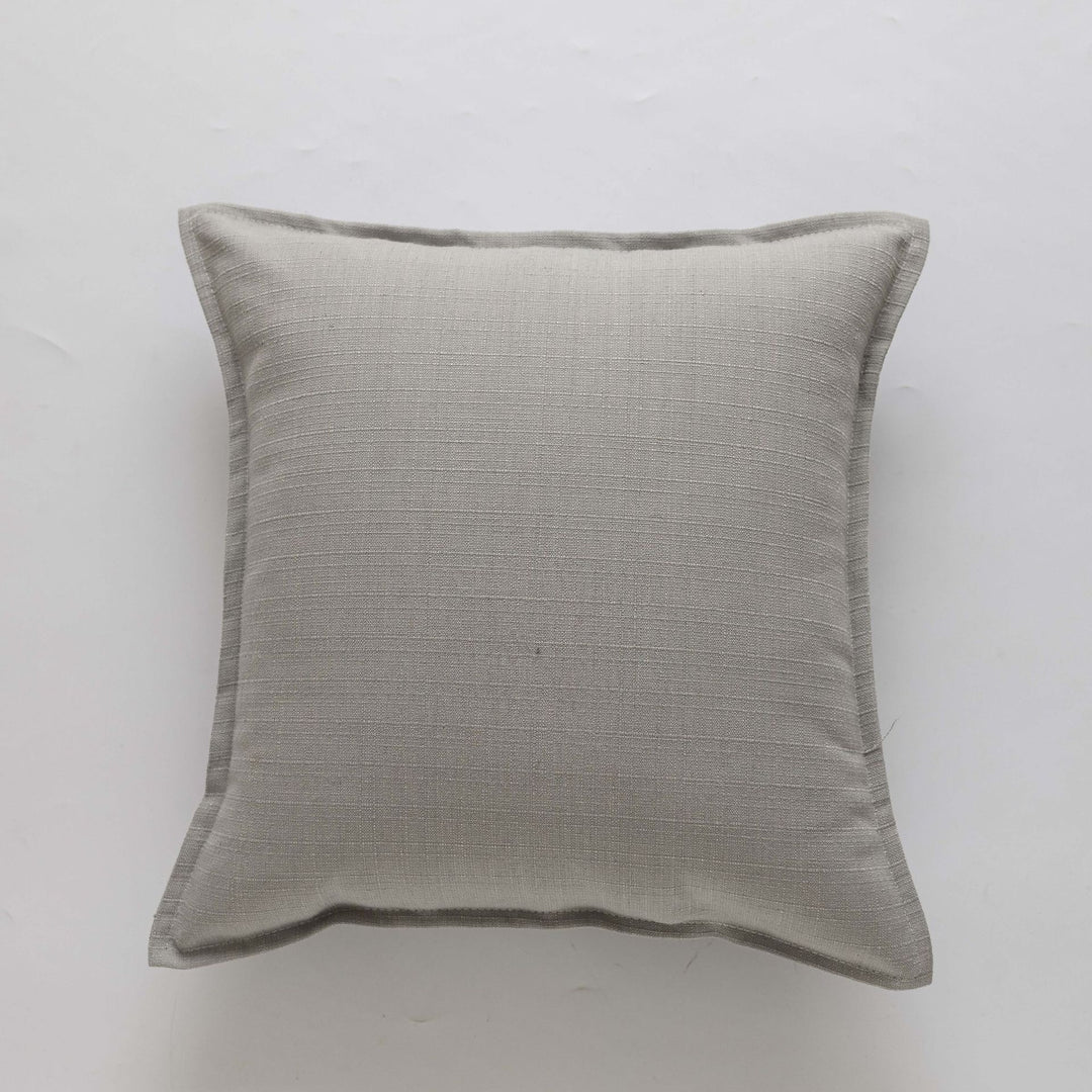 Square Natural Slub Linen Accent Cushion Cover with Welt Trim