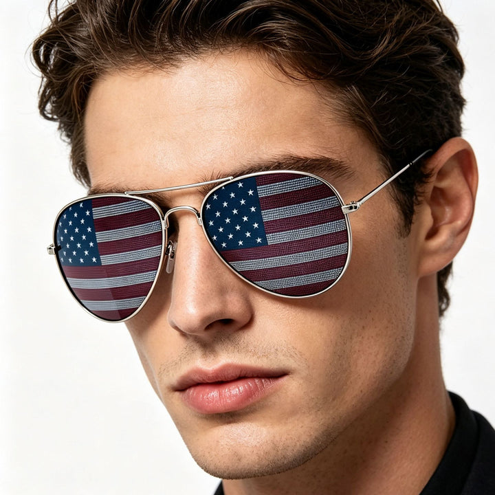 Patriotic Flag Aviator Sunglasses Kalsten