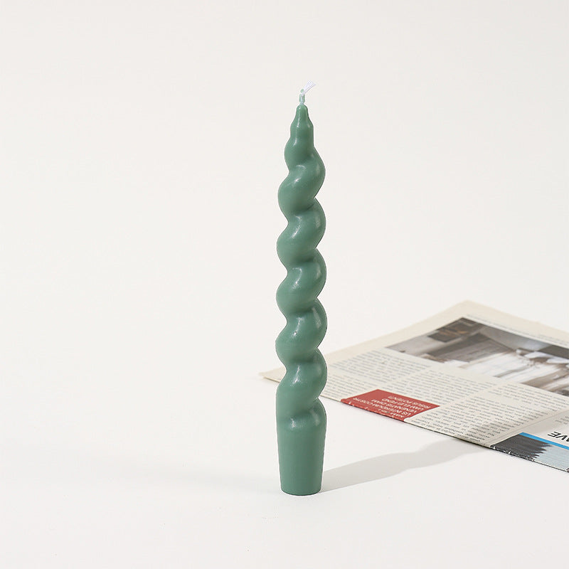 Hand-Poured Sculptural Spiral Taper Candle