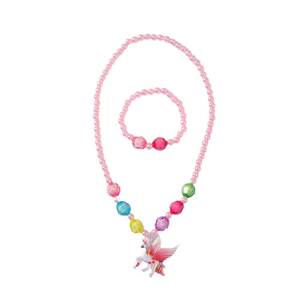 Playful jewelry set with unicorn pendant Kalsten