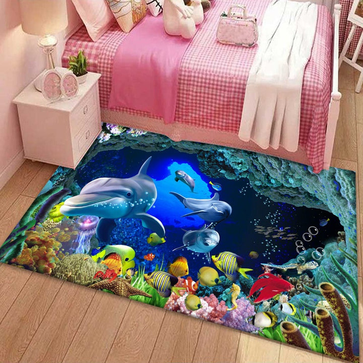 Coral Reef Ocean Scene Rug