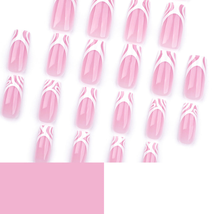 Artful nail extensions with translucent design and elegant lines Kalsten