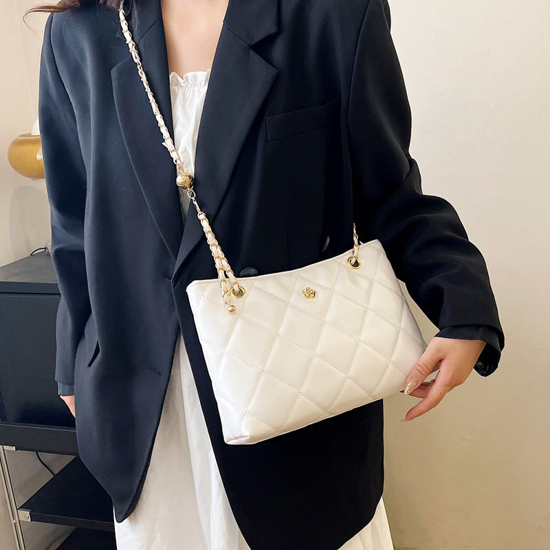 Quilted Chain-Handled Handbag
