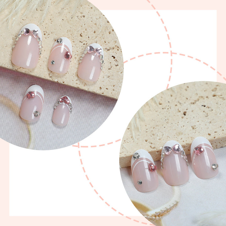 Glamorous Rhinestone-Embellished Press-On Nail Set Kalsten