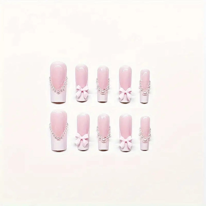 Bow-Embellished Press-On Nail Set Kalsten