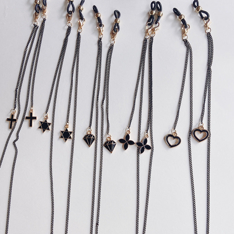 Fashionable glasses holder chain with star pendants Kalsten