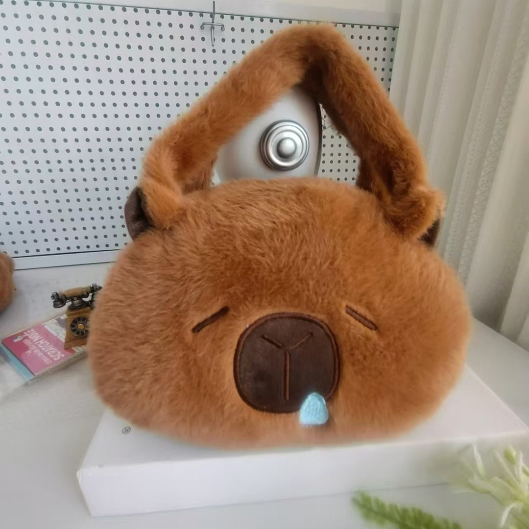 Plush Shoulder Bag with Cute Animal Motif Kalsten