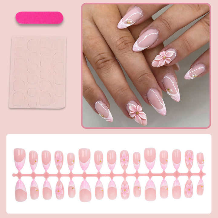 Artificial nail set with floral accent design Kalsten