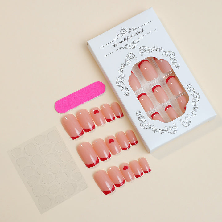 Creative Art Nail Set with Heart Accents Kalsten