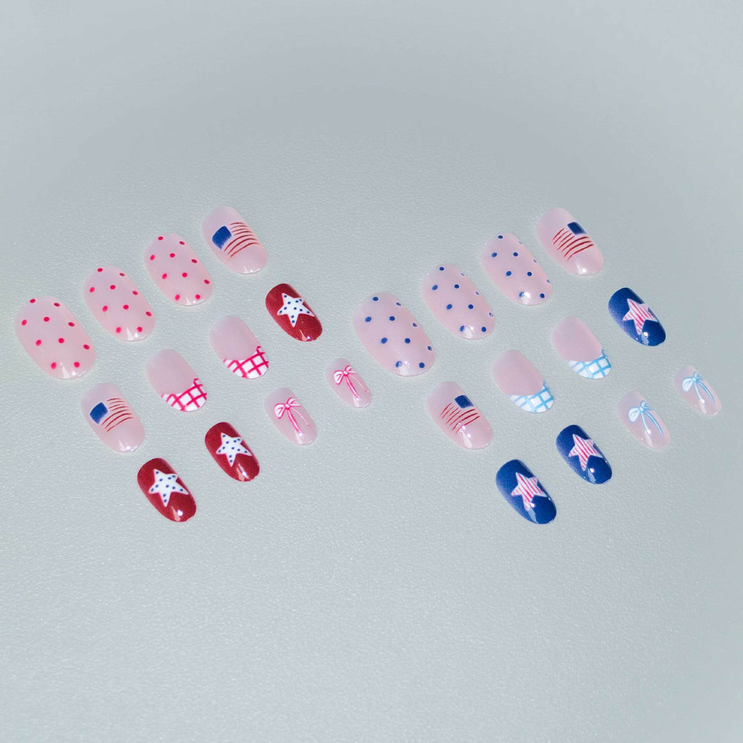 Patriotic Themed Acrylic Nail Art
