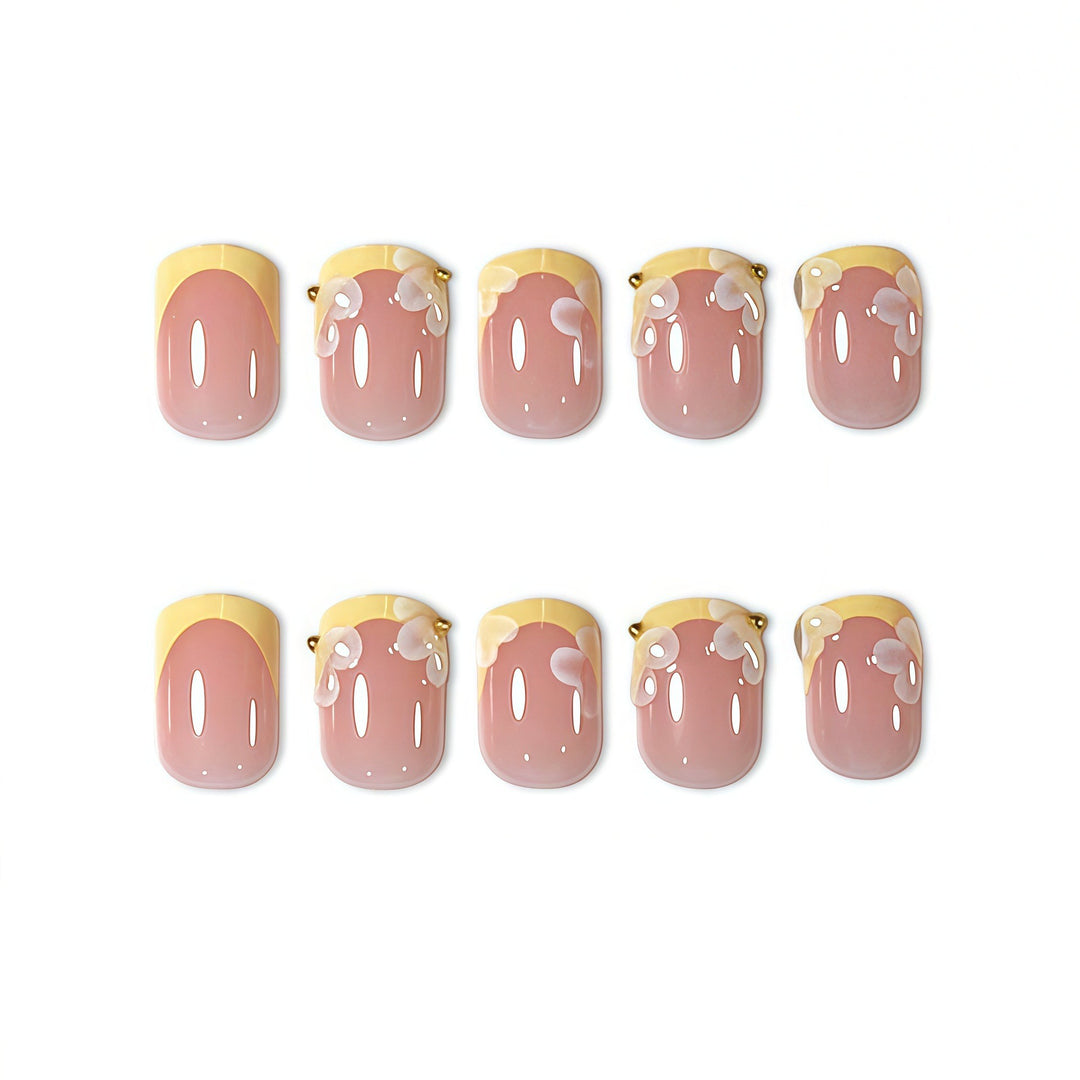 Decorative Floral Acrylic Nail Extensions Kalsten