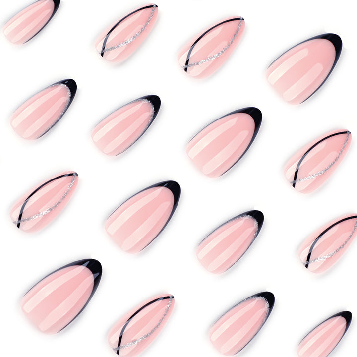 Glamorous nail extensions with elegant lace design Kalsten