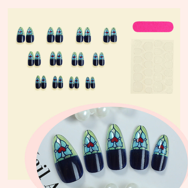 Elegant Stained Glass Press-On Nails Kalsten