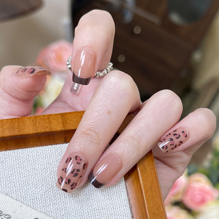 Stylish Press-On Nail Set with Elegant Glitter Accents Kalsten
