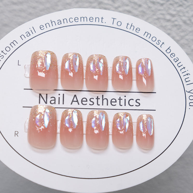 Press-On Nail Set with Glittery Accents