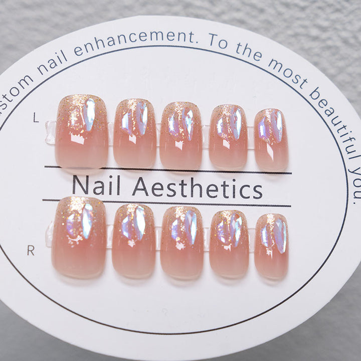 Press-On Nail Set with Glittery Accents