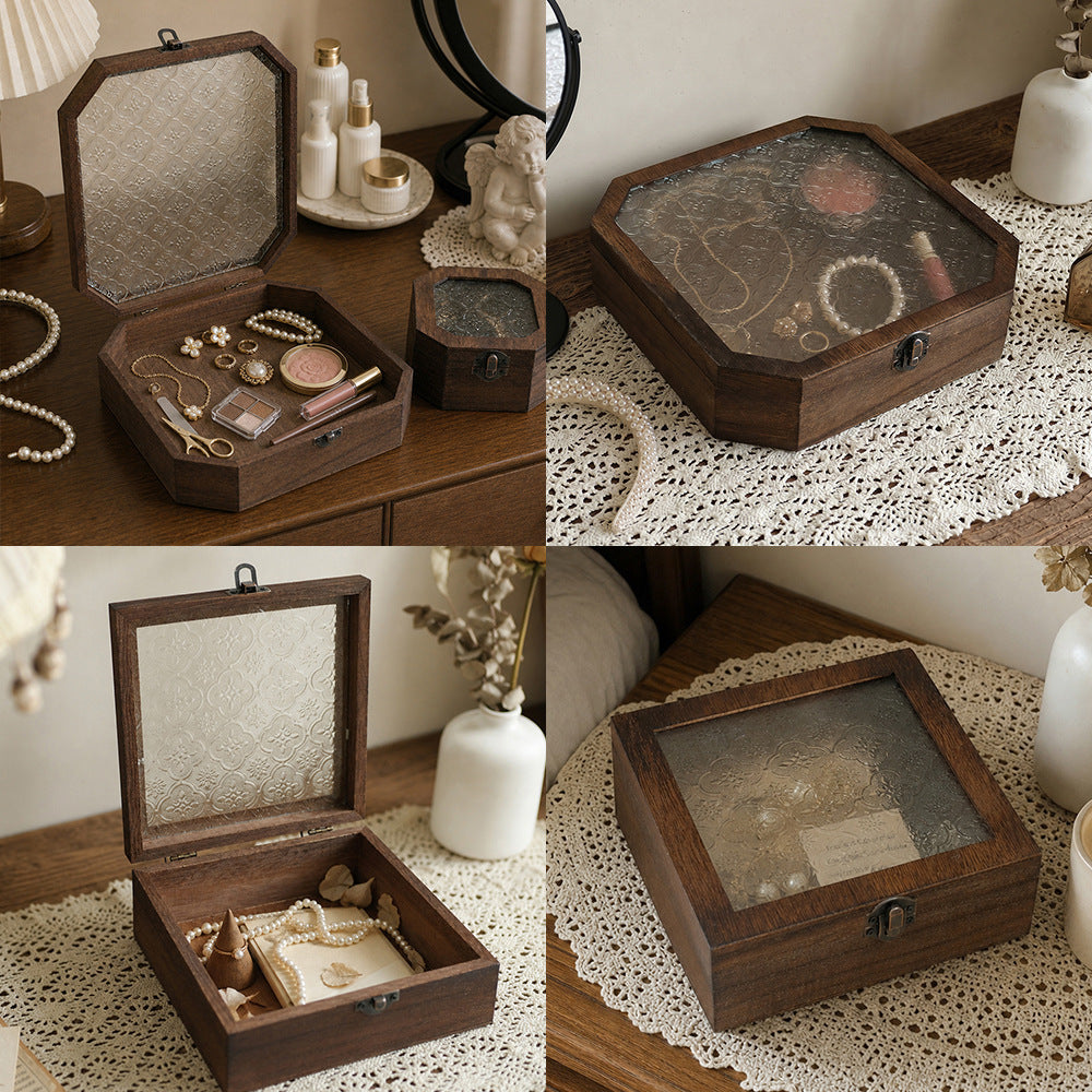 Vintage Octagonal Wooden Jewelry Box
