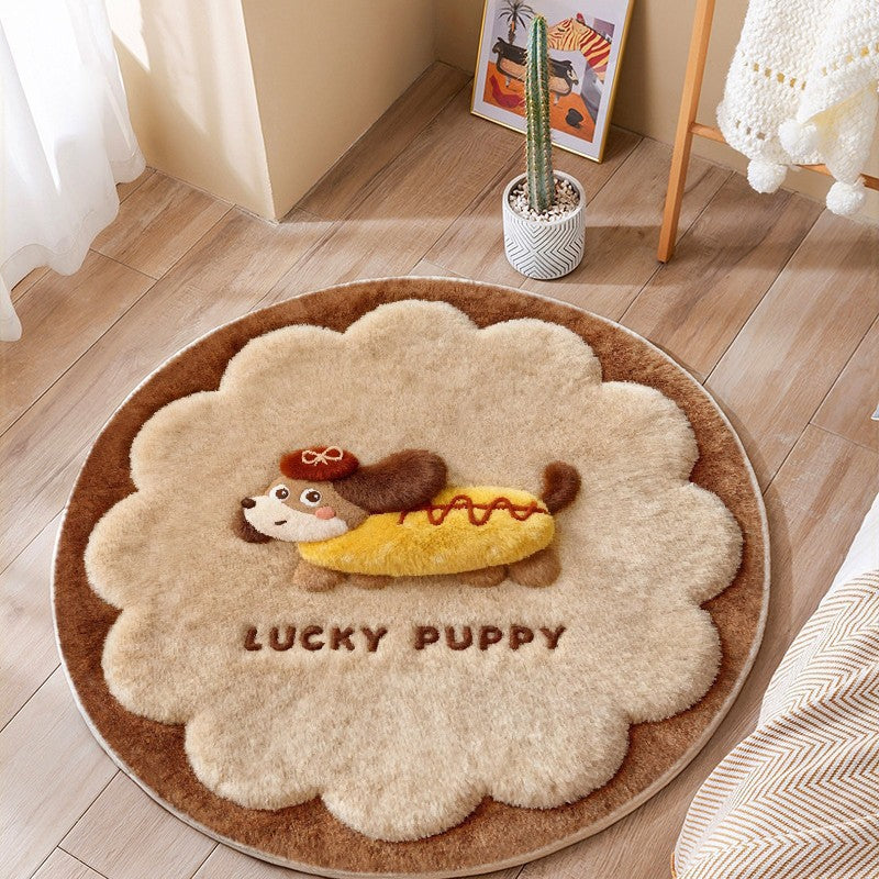 Cat-Themed Round Area Rug