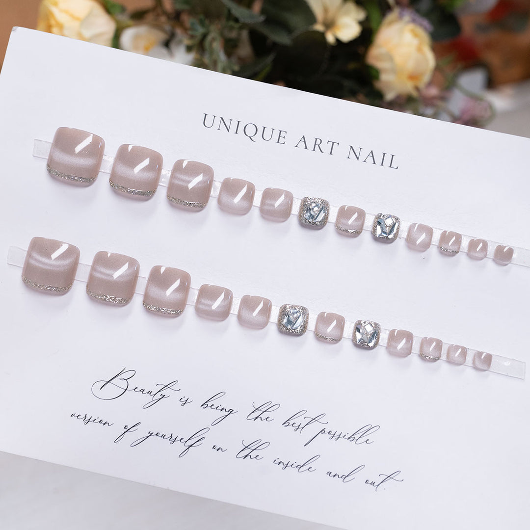 Decorative Rhinestone Embellished Pedicure