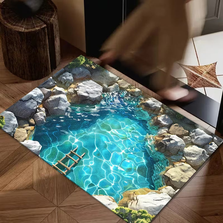 Cartoon Alligator-Themed Area Rug