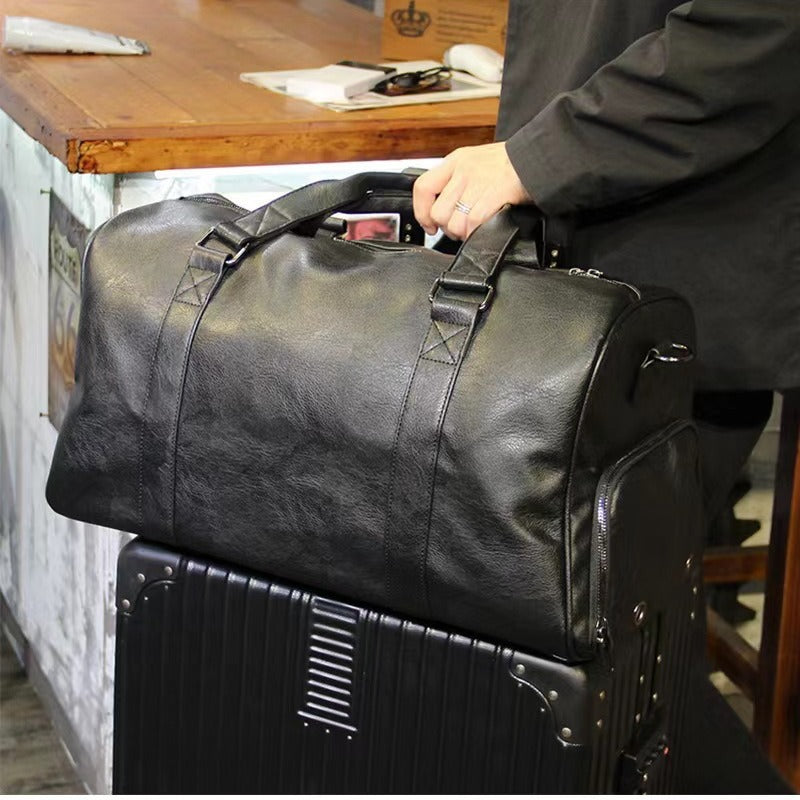 Premium Leather Travel Duffel Bag