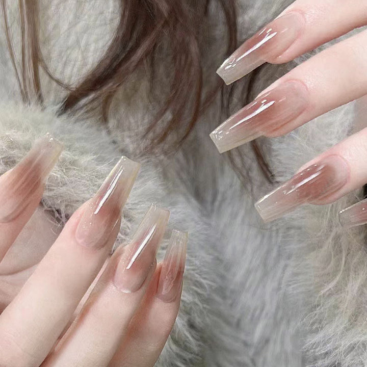 Glossy Long Coffin Press-On Nails
