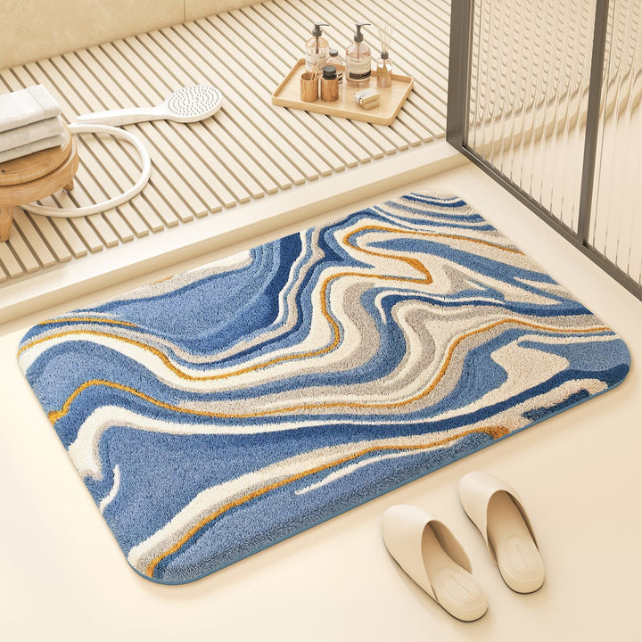 Autumn Leaf-Themed Plush Bath Mat for Bathroom