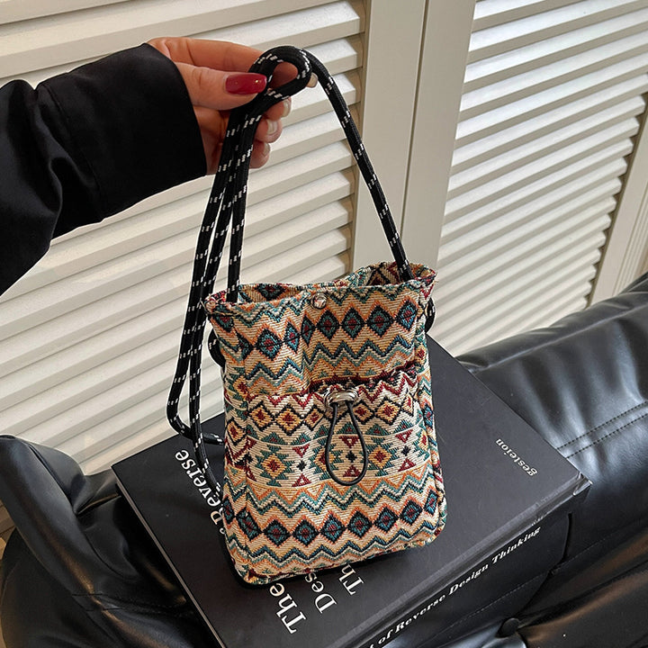 Bohemian Patterned Drawstring Handbag