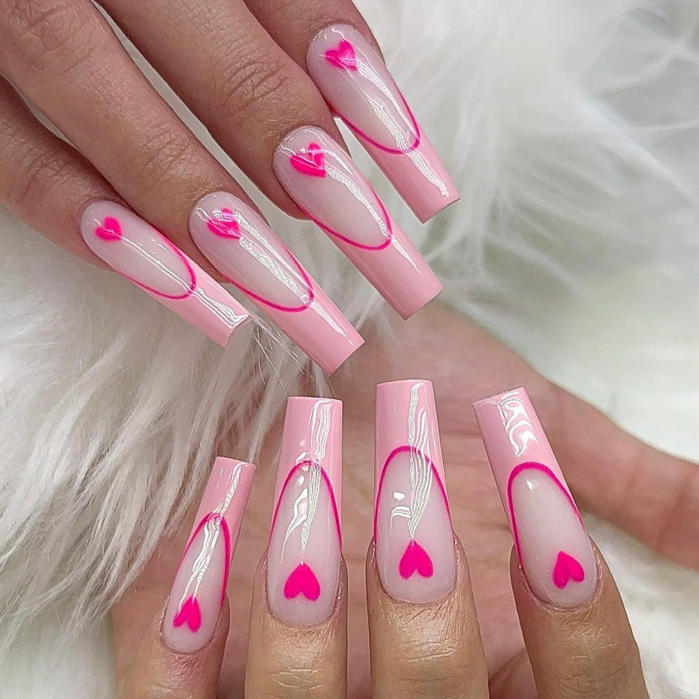 Artificial nails with romantic heart design Kalsten