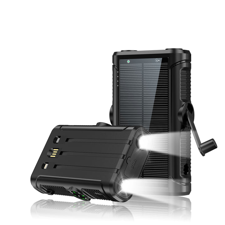 Portable solar battery with integrated hand crank charger Kalsten
