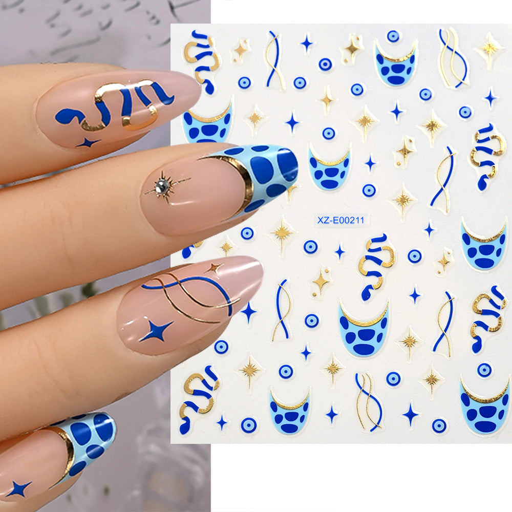 Abstract Wave Nail Art Stickers