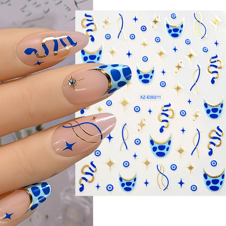 Abstract Wave Nail Art Stickers