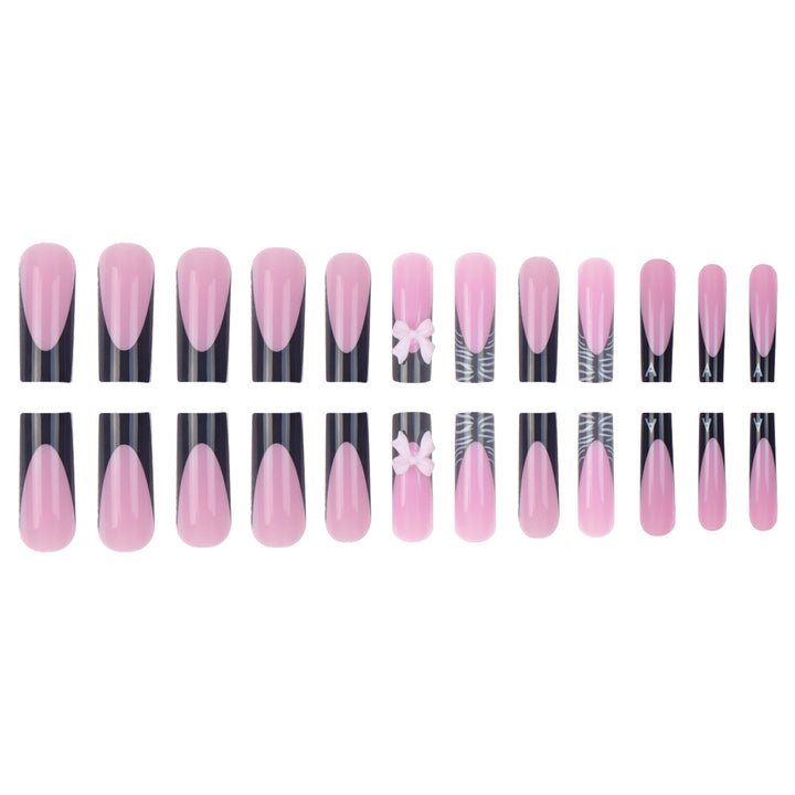 Stylish Artistic Press-On Nails with 3D Bow Design Kalsten